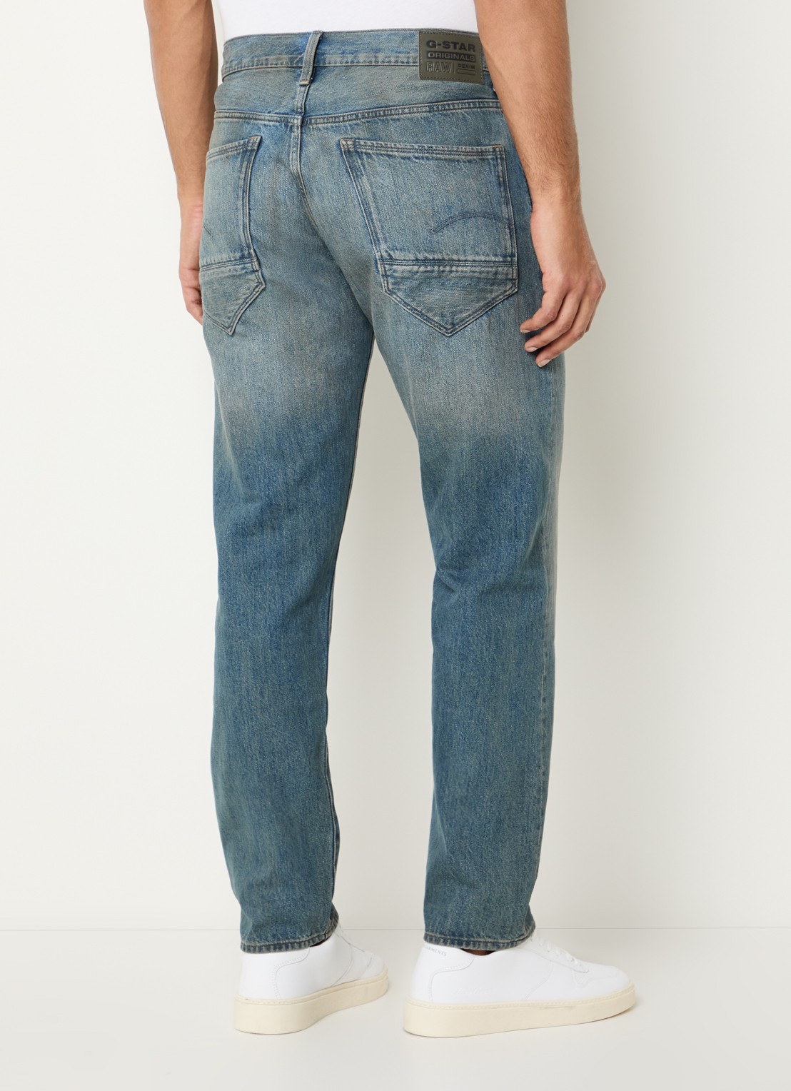 G-Star RAW Morry straight leg jeans met lichte wassing - achterkant indigo