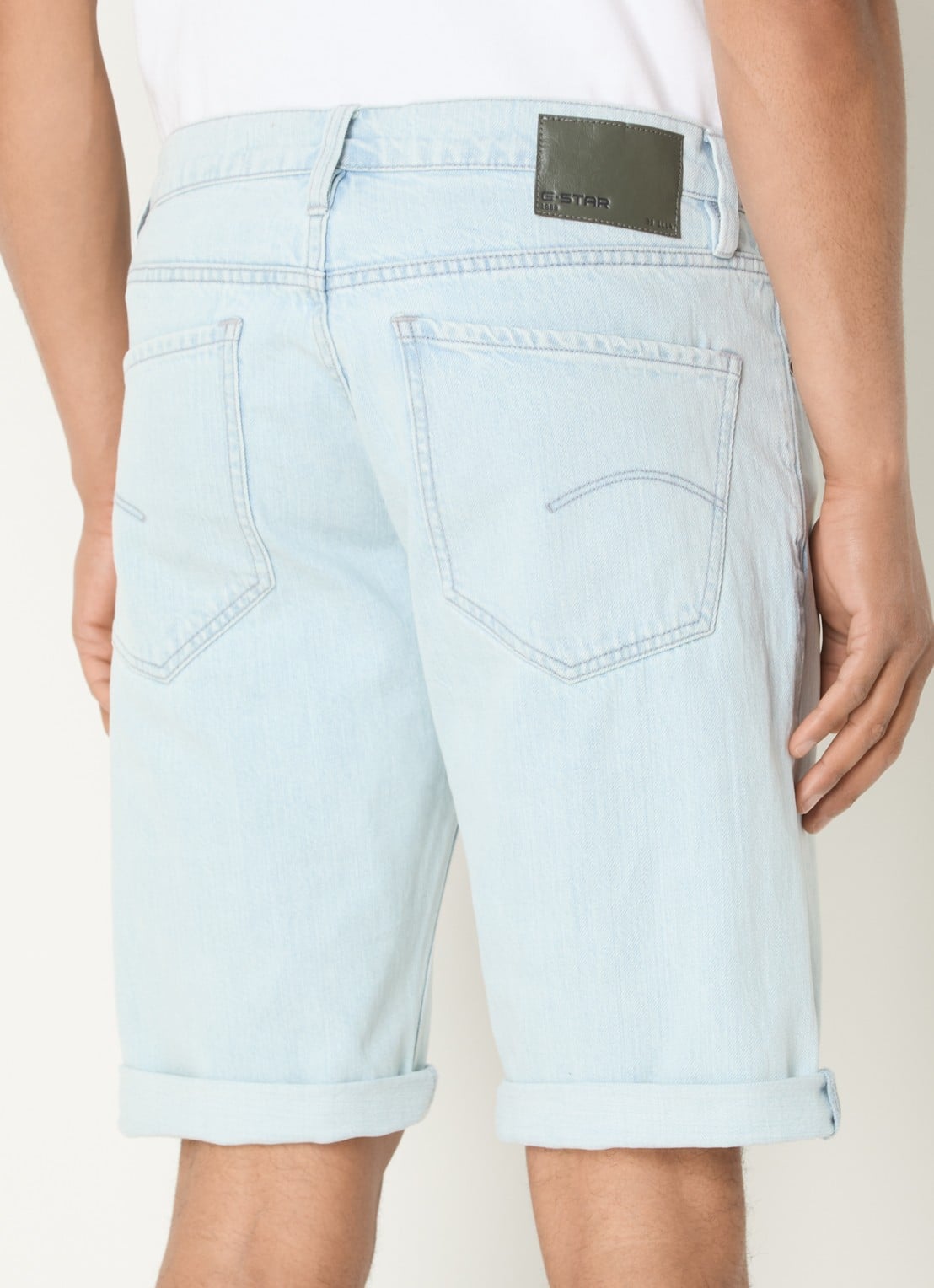 G-Star RAW Mosa straight fit korte broek van denim - achterkant 4 zwart
