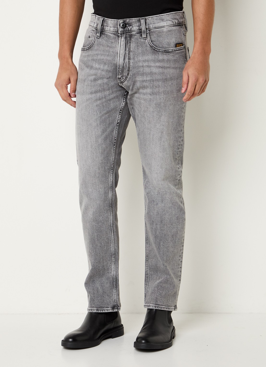 G-Star RAW Mosa straight leg jeans met gekleurde wassing - detail grijs