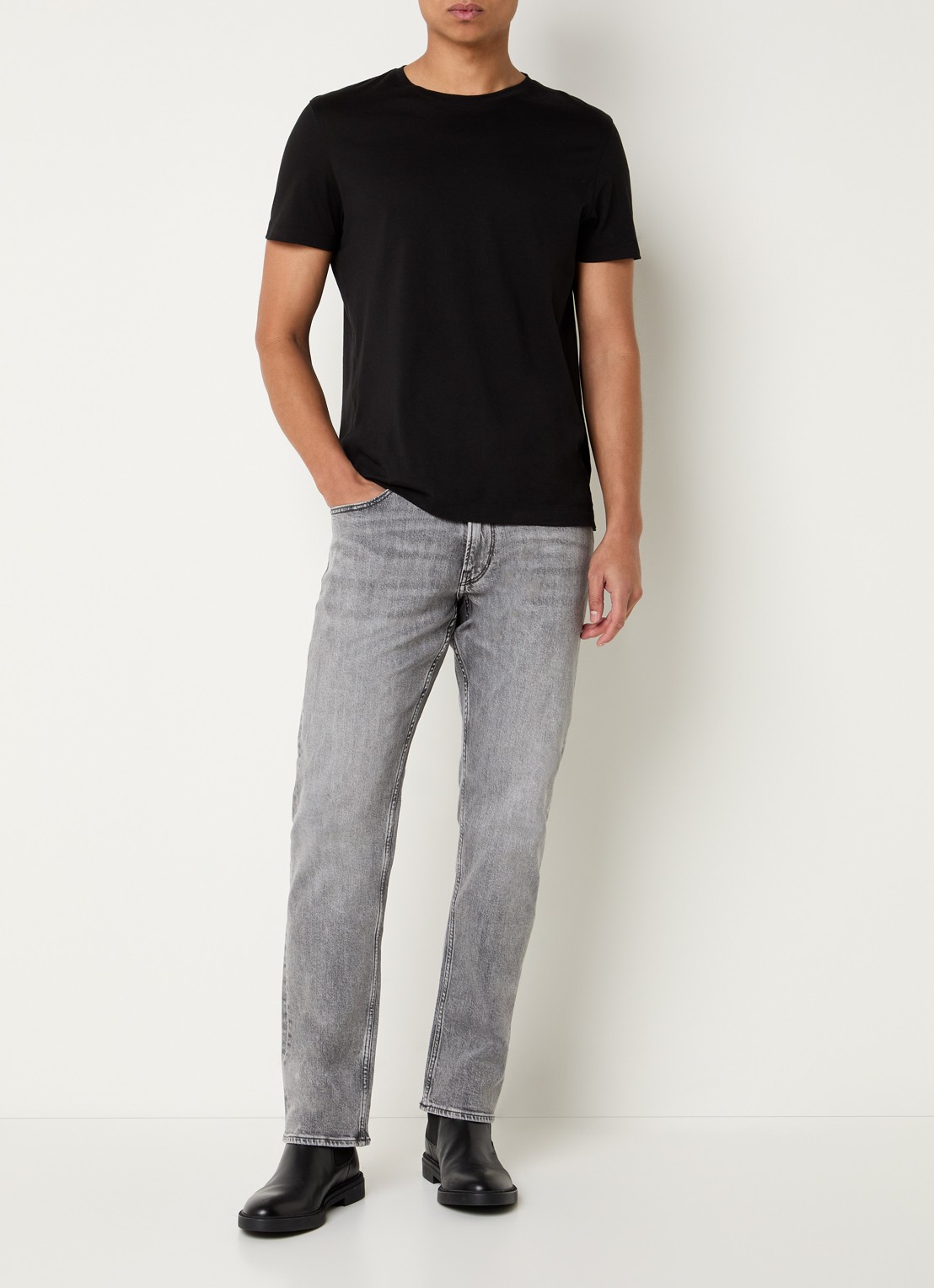 G-Star RAW Mosa straight leg jeans met gekleurde wassing - voorkant 4 grijs