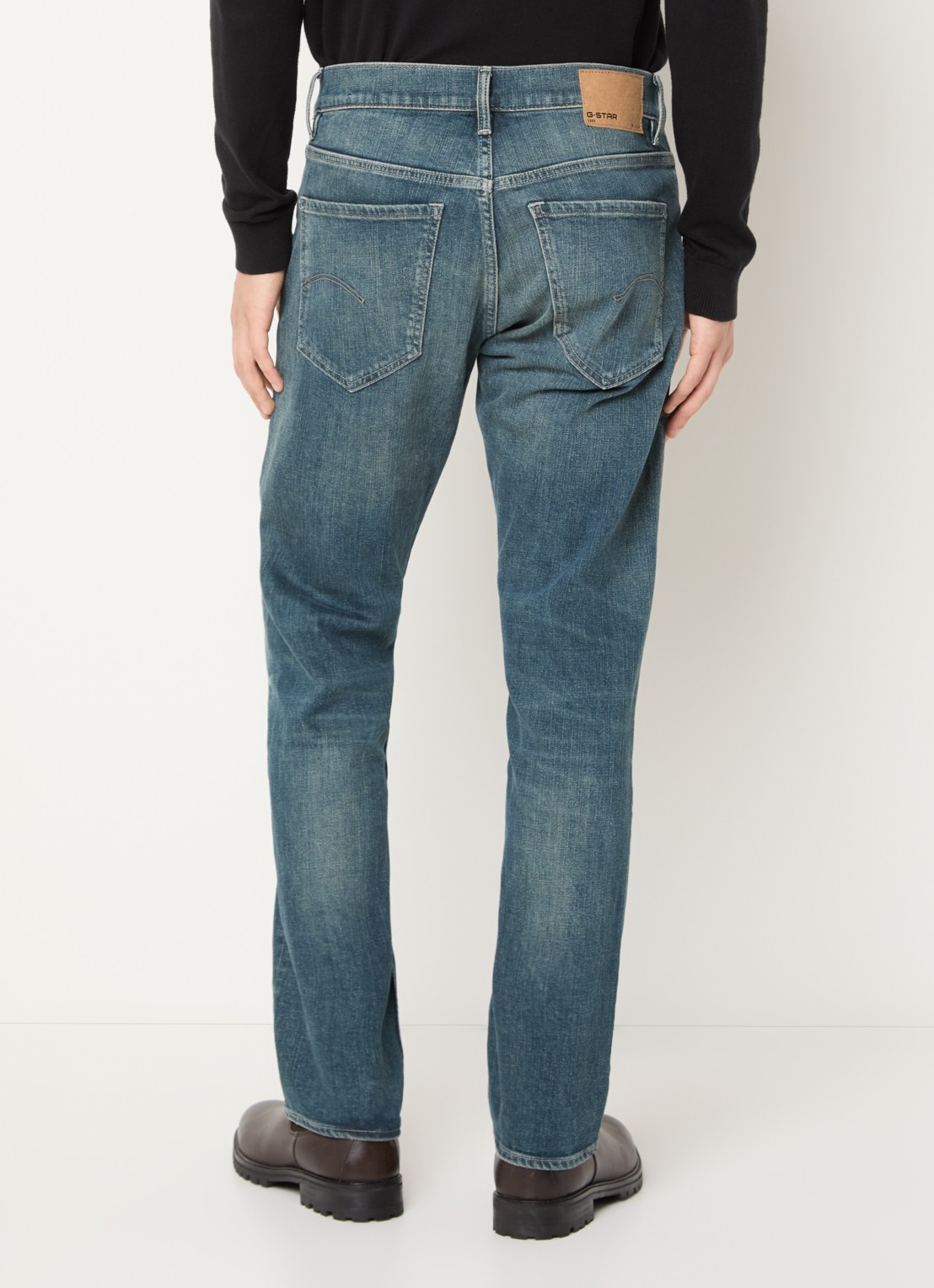 G-Star RAW Mosa straight leg jeans met medium wassing - achterkant indigo