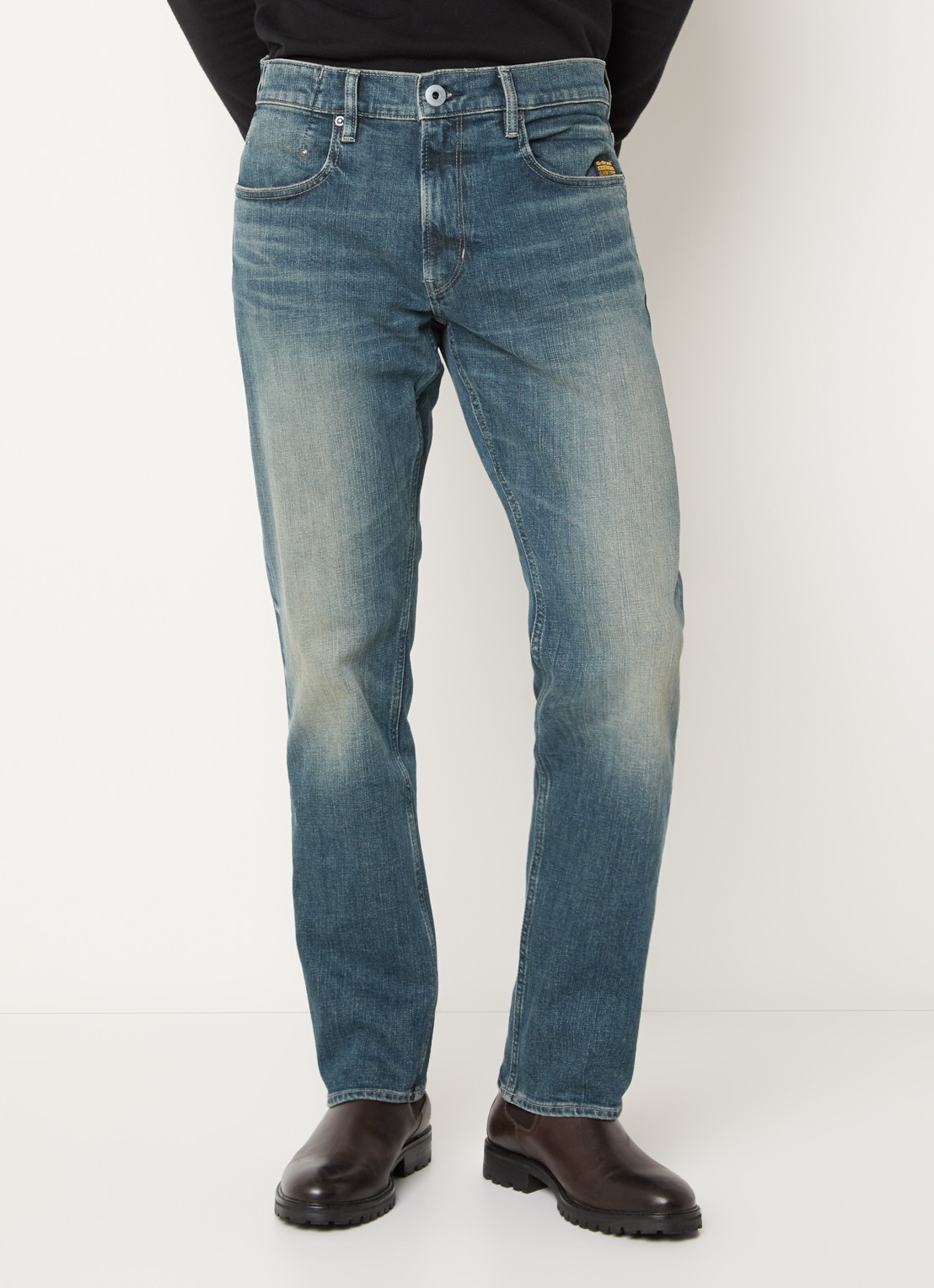 G-Star RAW Mosa straight leg jeans met medium wassing - detail 2 indigo