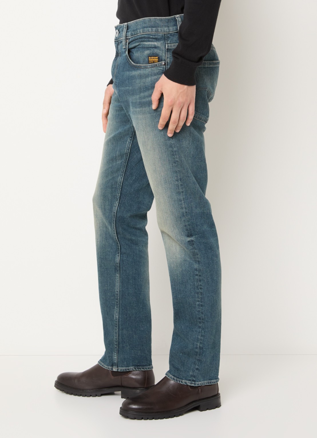 G-Star RAW Mosa straight leg jeans met medium wassing - detail 3 indigo