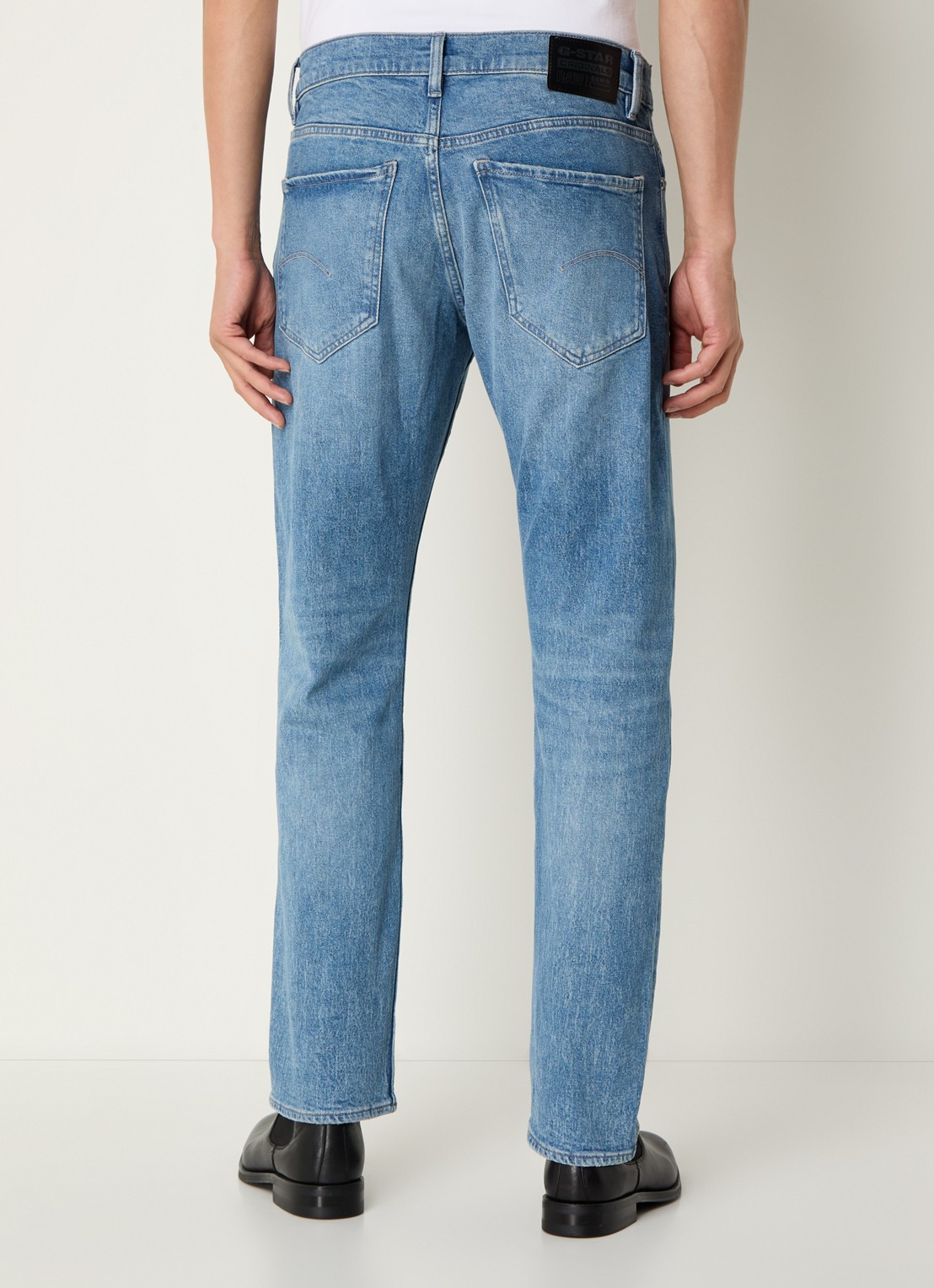 G-Star RAW Mosa straight leg jeans met medium wassing - achterkant indigo
