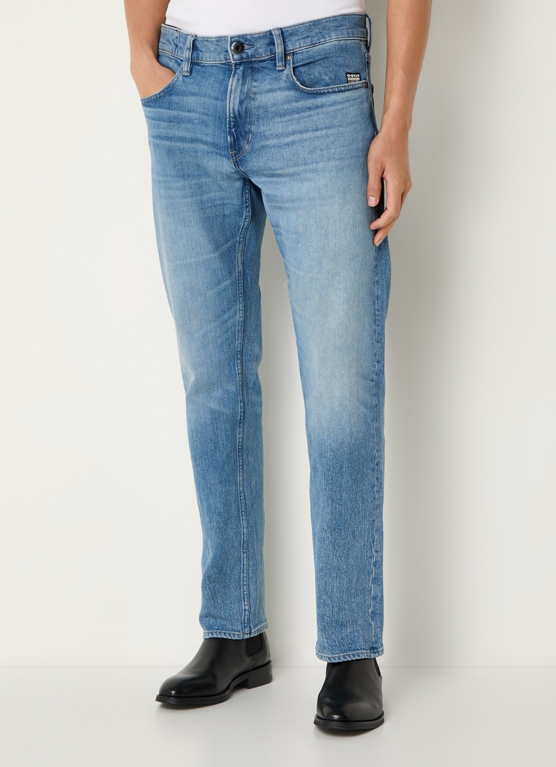 G-Star RAW Mosa straight leg jeans met medium wassing - detail 2 indigo
