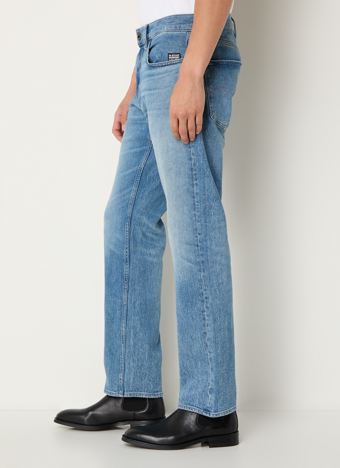 G-Star RAW Mosa straight leg jeans met medium wassing - detail 3 indigo