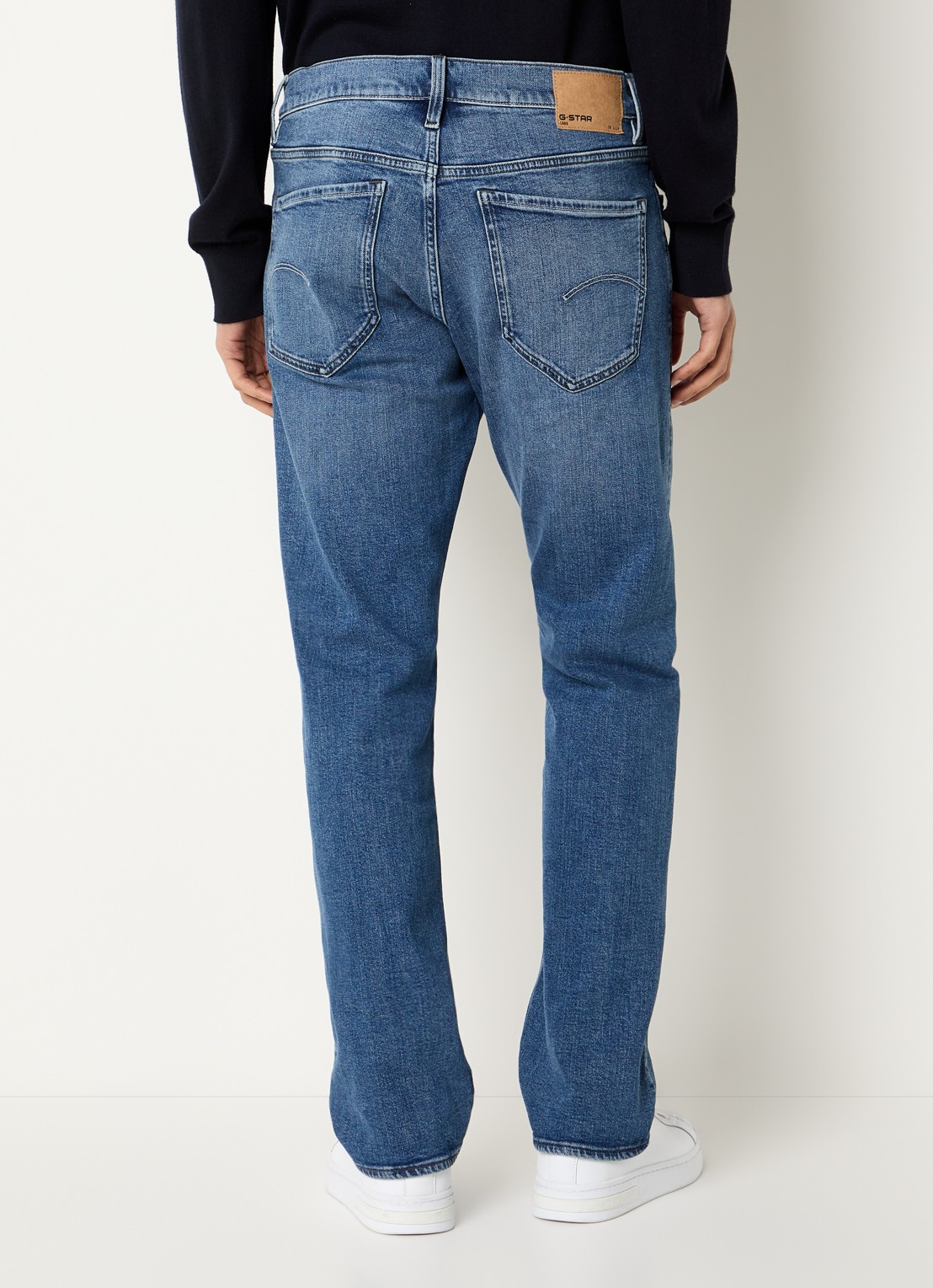 G-Star RAW Mosa straight leg jeans met steekzakken - achterkant 5 indigo