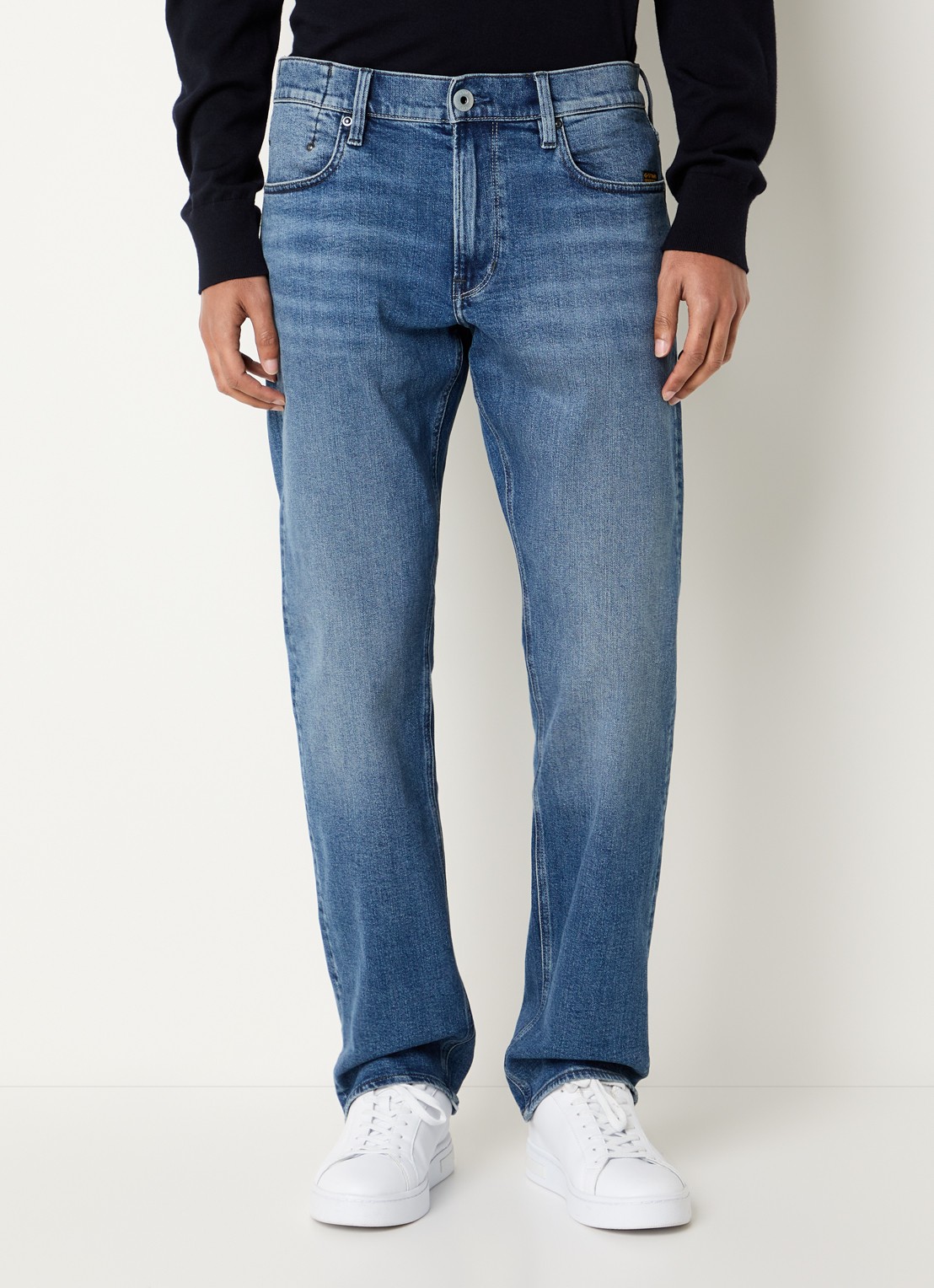 G-Star RAW Mosa straight leg jeans met steekzakken - detail indigo