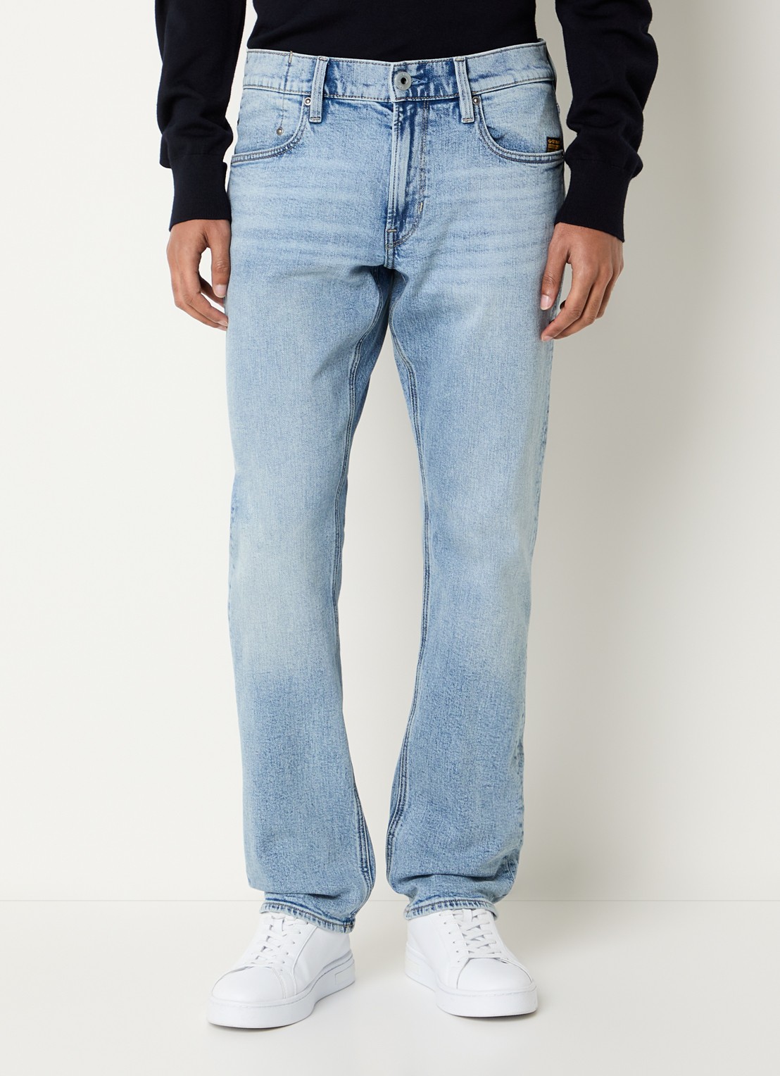 G-Star RAW Mosa straight leg jeans met steekzakken - detail lichtblauw