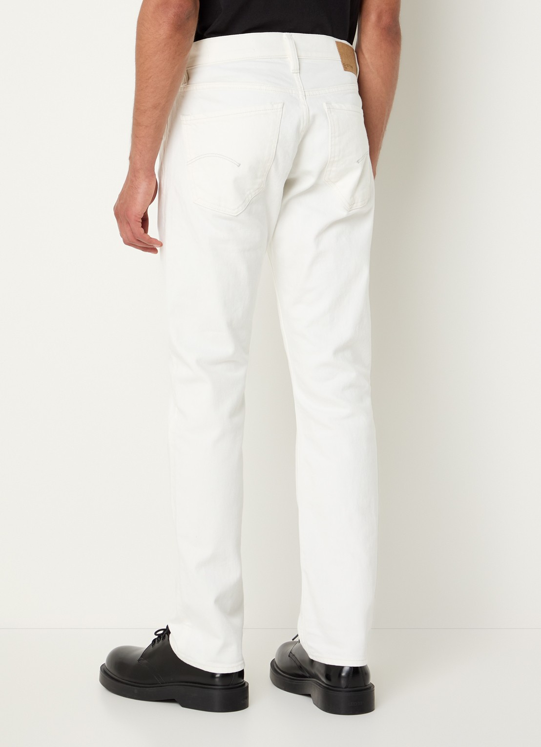 G-Star RAW Mosa straight leg jeans met steekzakken  - achterkant 3 gebroken wit