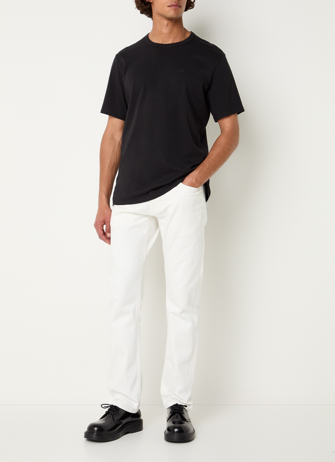 G-Star RAW Mosa straight leg jeans met steekzakken  - voorkant 5 gebroken wit