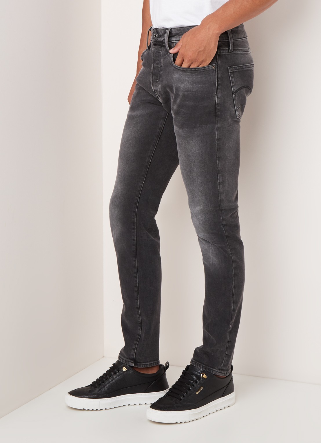 G-Star RAW Nero slim fit jeans met stretch - detail 2 antraciet