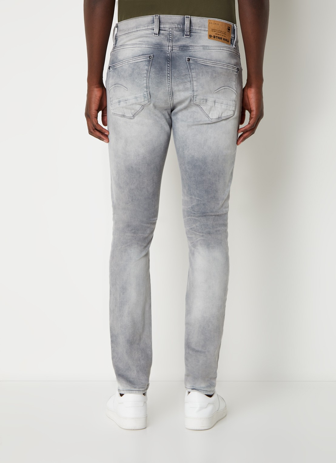 G-Star RAW Revend skinny jeans met gekleurde wassing en stretch - achterkant grijs