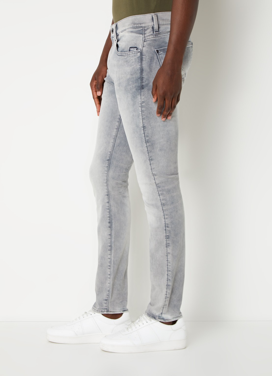 G-Star RAW Revend skinny jeans met gekleurde wassing en stretch - detail 5 grijs