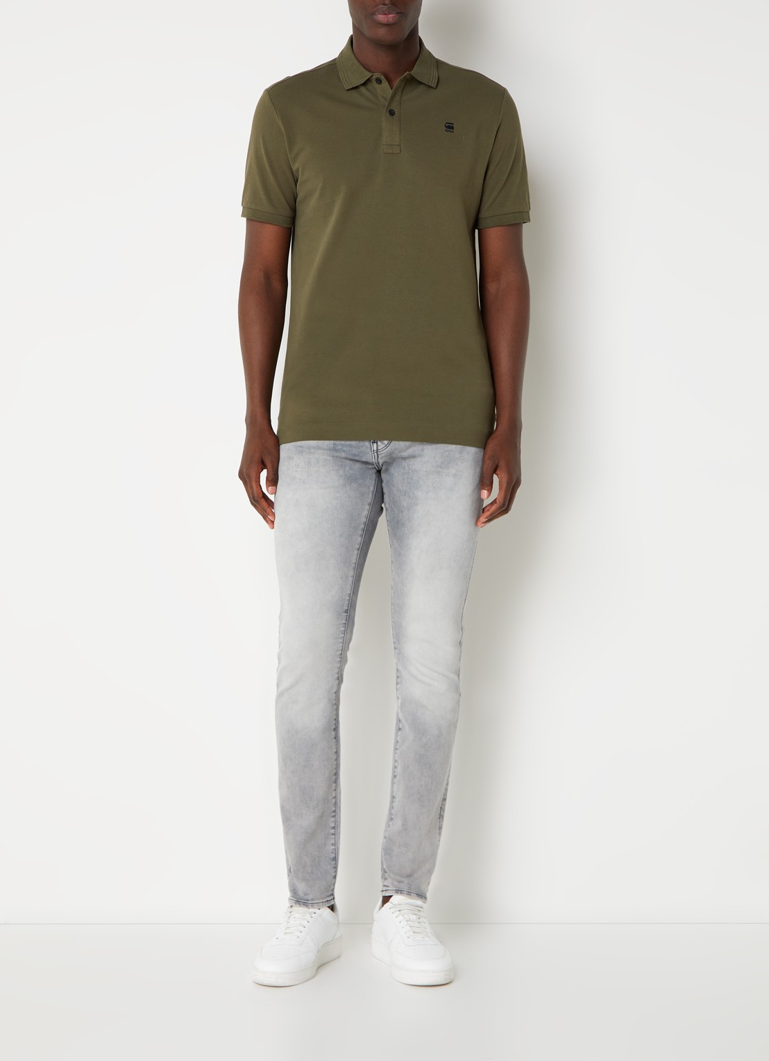 G-Star RAW Revend skinny jeans met gekleurde wassing en stretch - voorkant 3 grijs