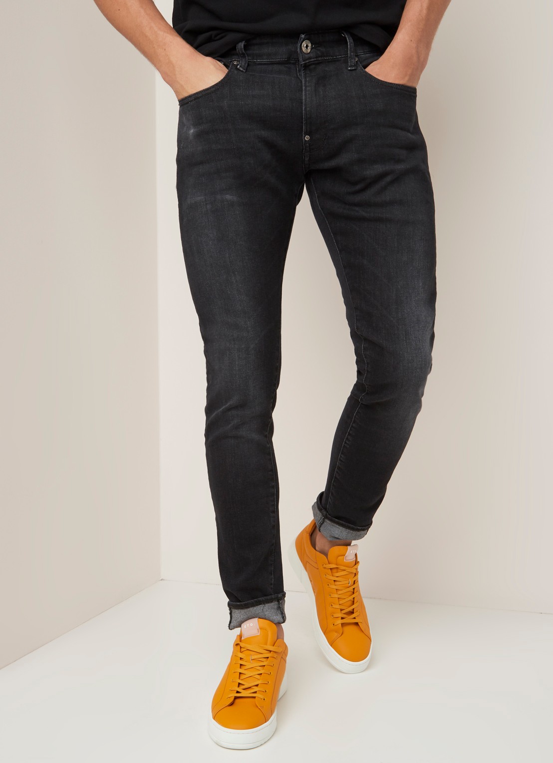 G-Star RAW Revend skinny jeans met stretch - detail 4 zwart
