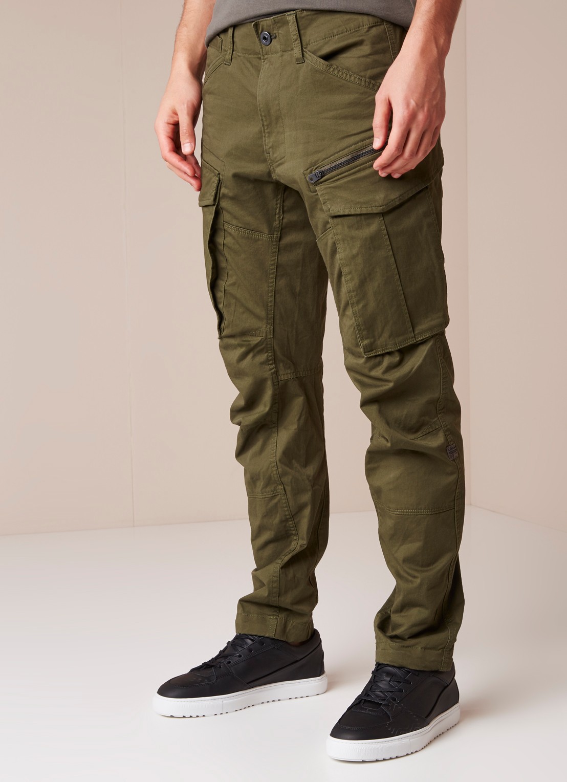 G-Star RAW Rovic tapered fit cargobroek in katoenblend - detail 4 mosgroen