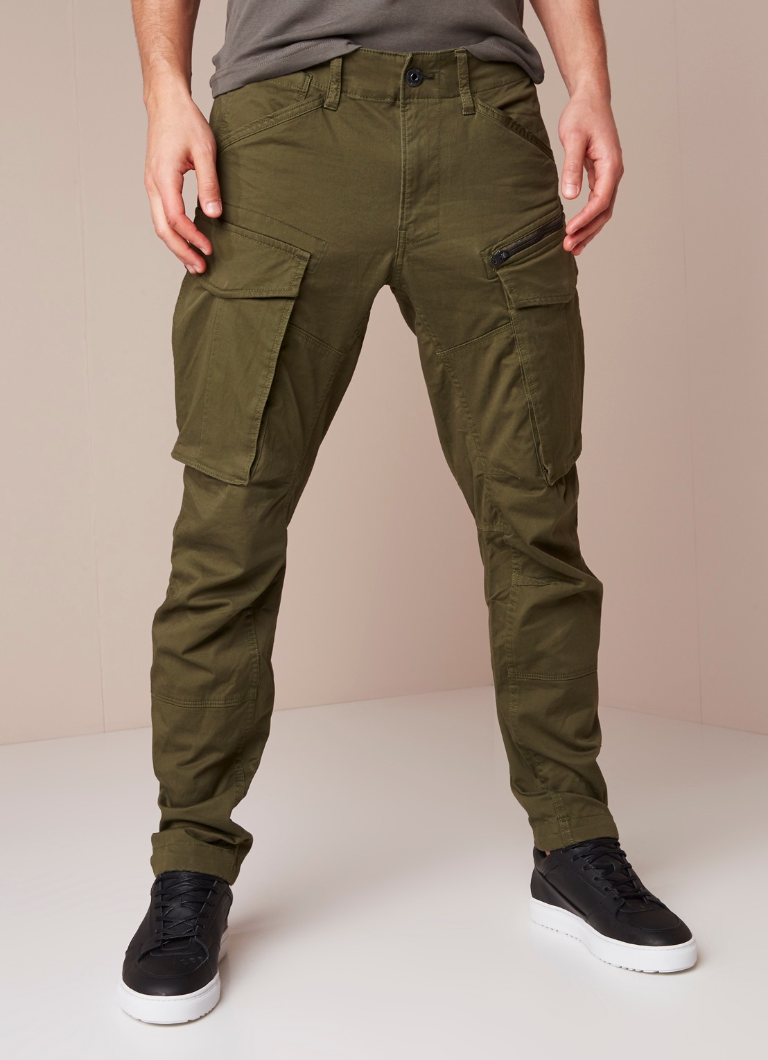 G-Star RAW Rovic tapered fit cargobroek in katoenblend - detail 5 mosgroen