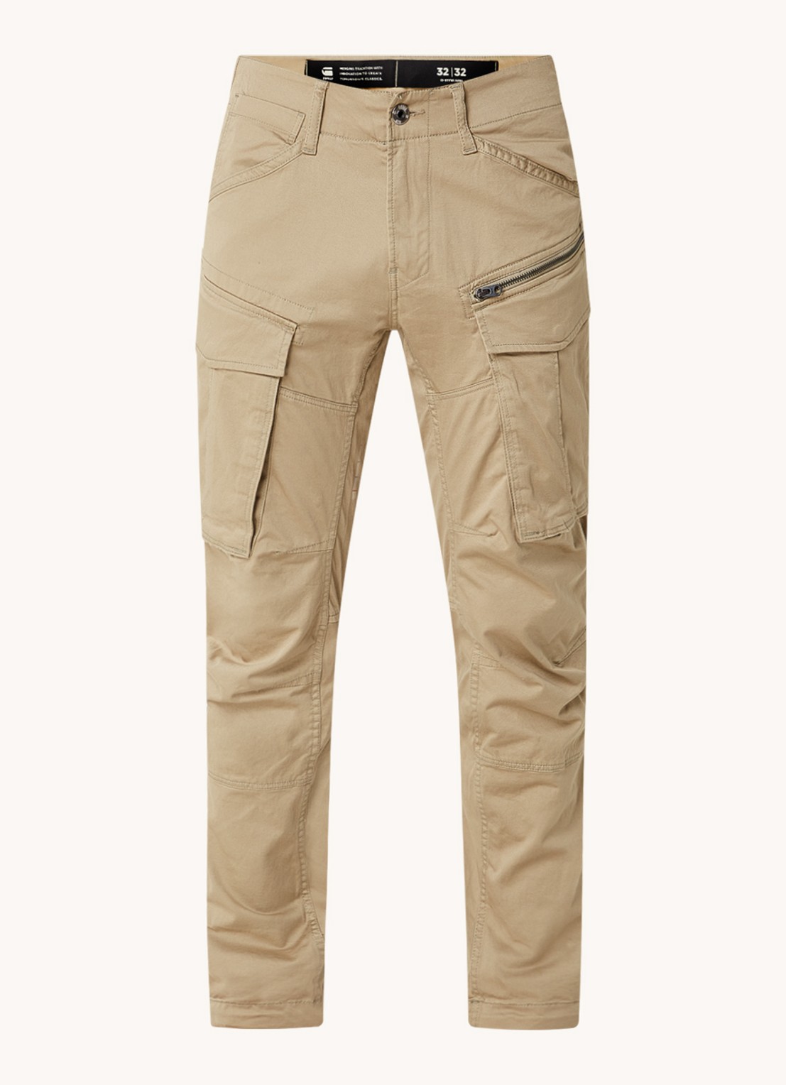 G-Star RAW Rovic tapered fit cargobroek met klepzakken - voorkant 2 khaki