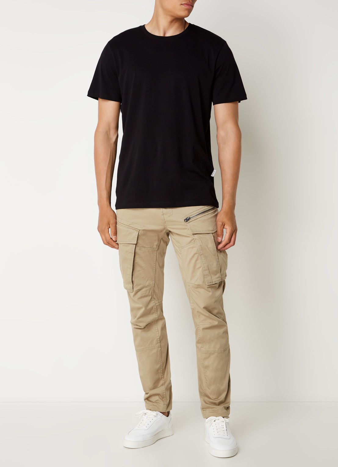 G-Star RAW Rovic tapered fit cargobroek met klepzakken - voorkant 3 khaki