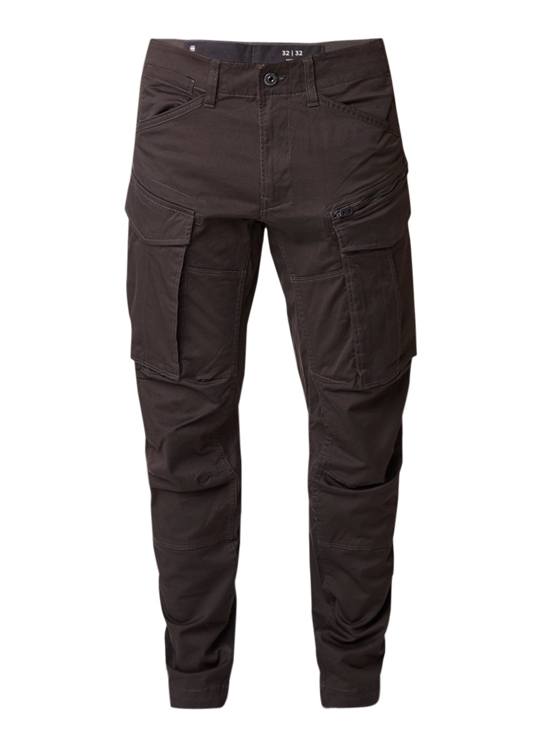G-Star RAW Rovic tapered fit cargobroek met klepzakken - voorkant 2 donkergrijs