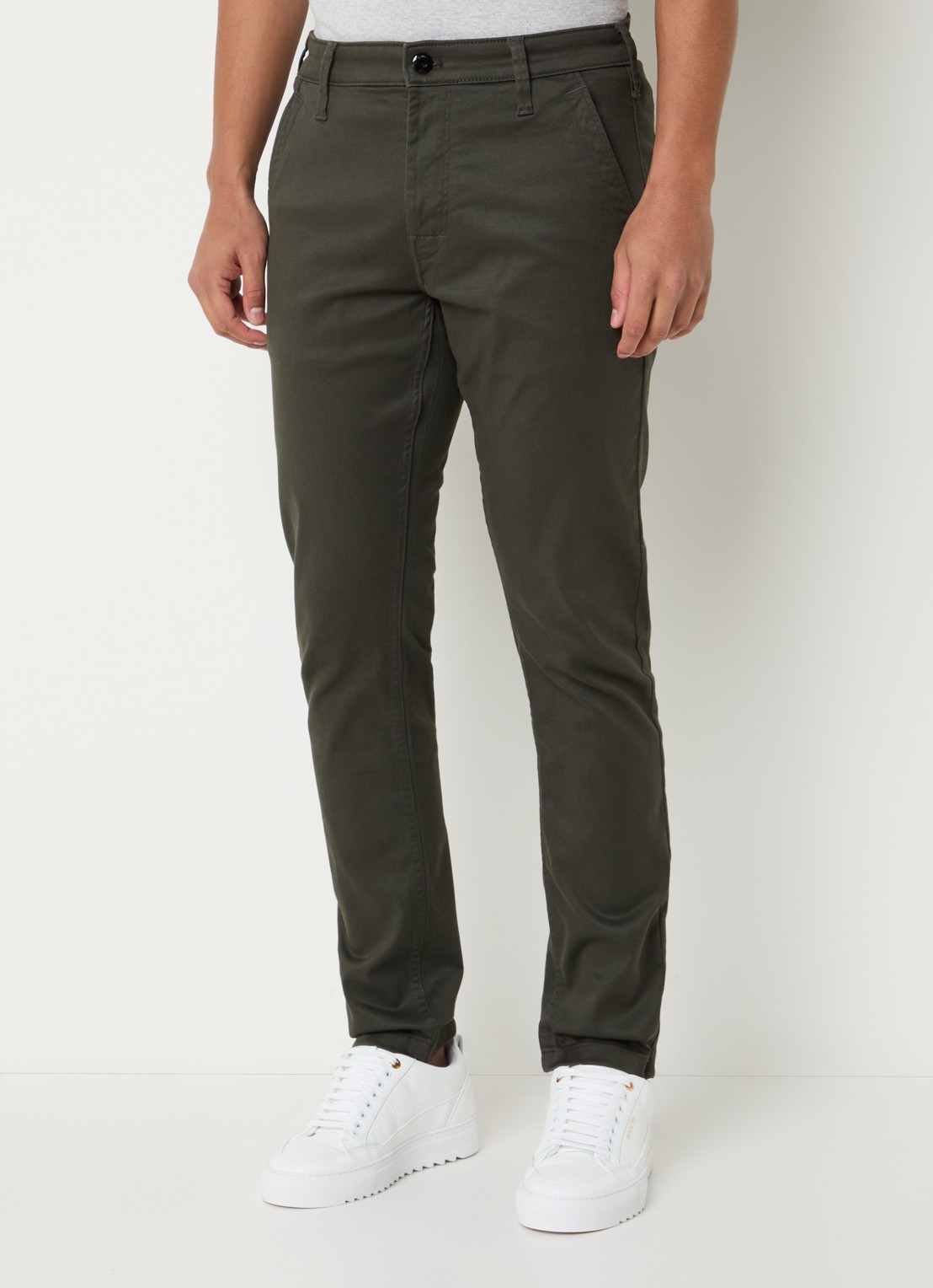 G-Star RAW Skinny fit chino met steekzakken - detail 2 bronsgroen