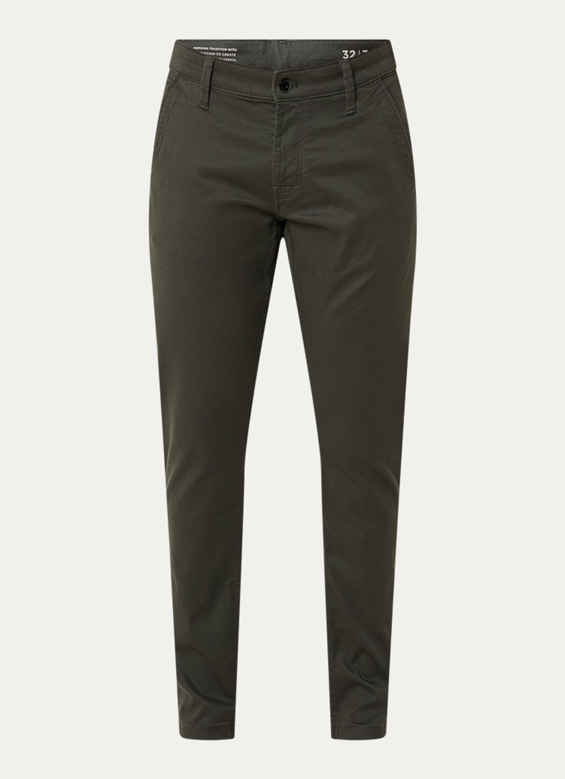 G-Star RAW Skinny fit chino met steekzakken - voorkant 4 bronsgroen