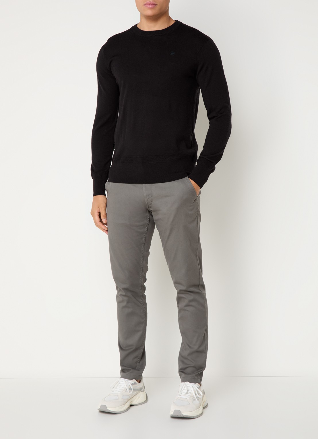 G-Star RAW Skinny fit chino met steekzakken - voorkant 5 grijs