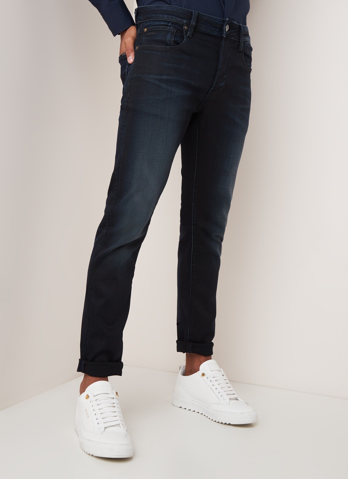 G-Star RAW Slander slim fit jeans met stretch - detail 4 indigo