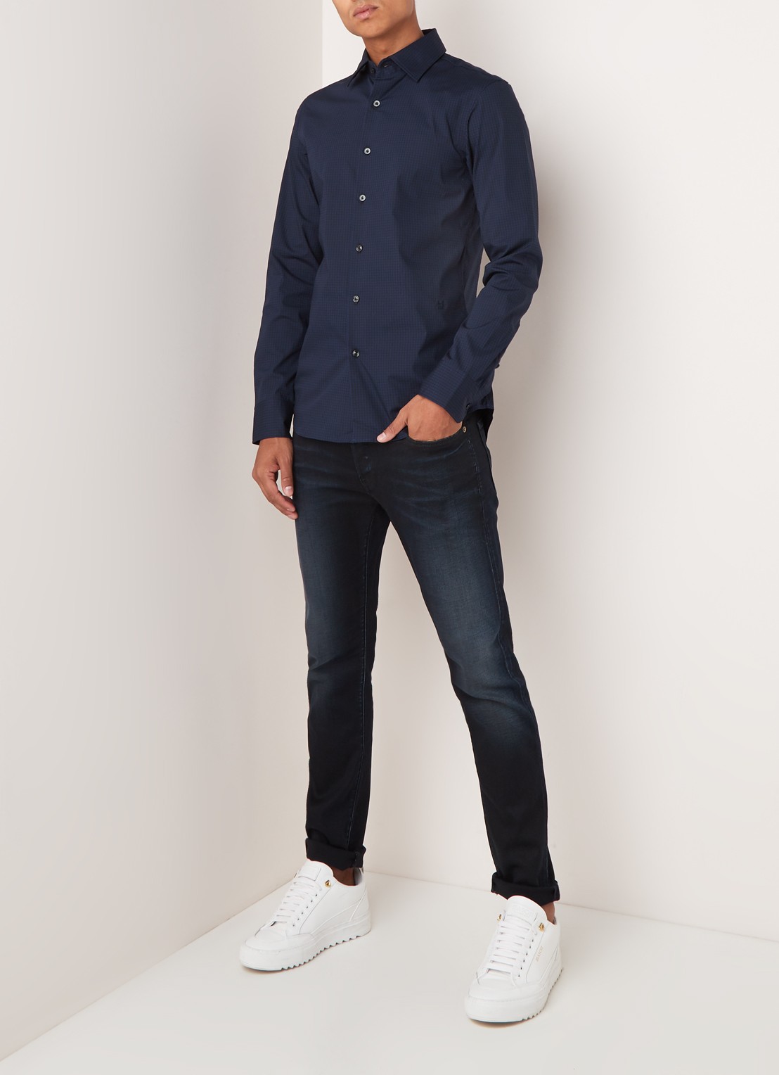G-Star RAW Slander slim fit jeans met stretch - voorkant 3 indigo