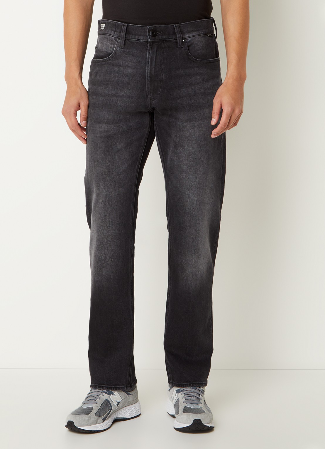 G-Star RAW Straight leg jeans met gekleurde wassing - detail 3 antraciet