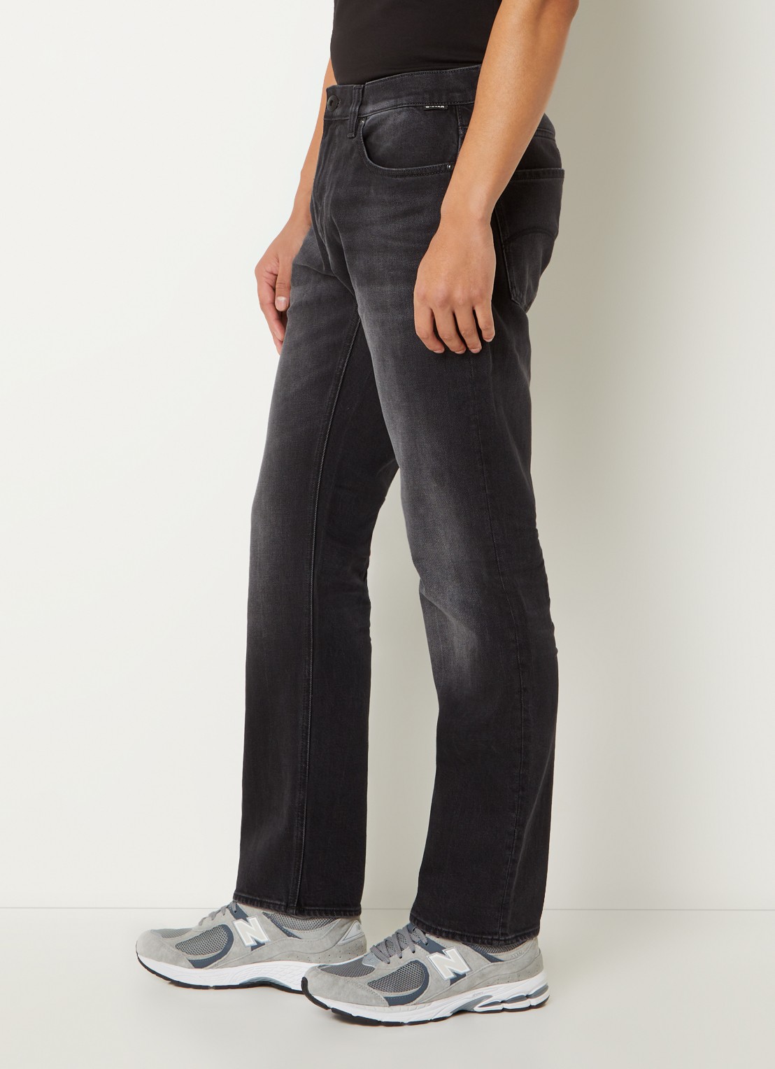 G-Star RAW Straight leg jeans met gekleurde wassing - detail 4 antraciet