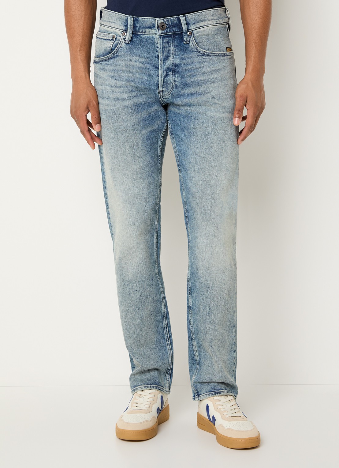 G-Star RAW Streem slim fit jeans met lichte wassing - detail indigo