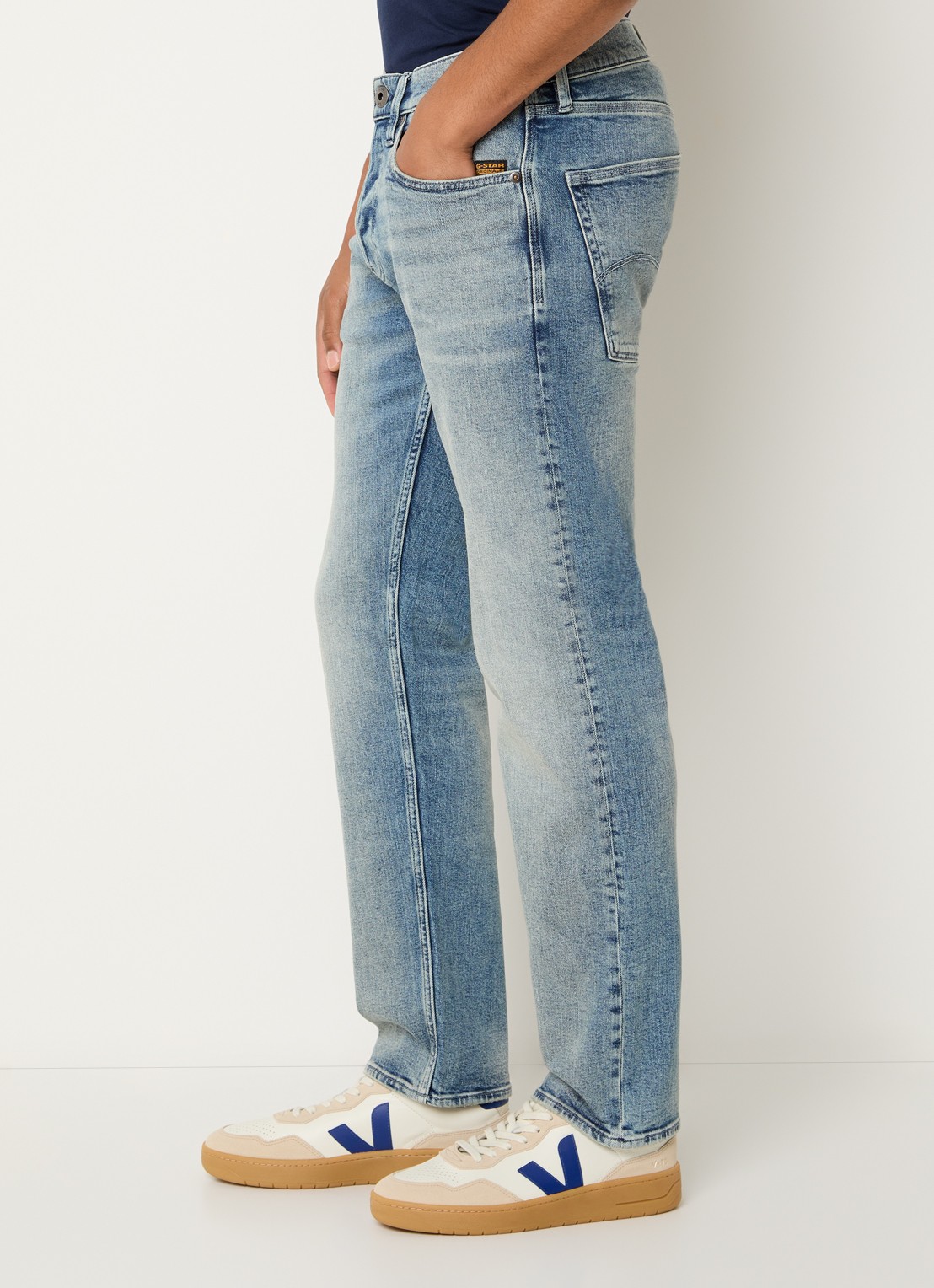 G-Star RAW Streem slim fit jeans met lichte wassing - detail 2 indigo