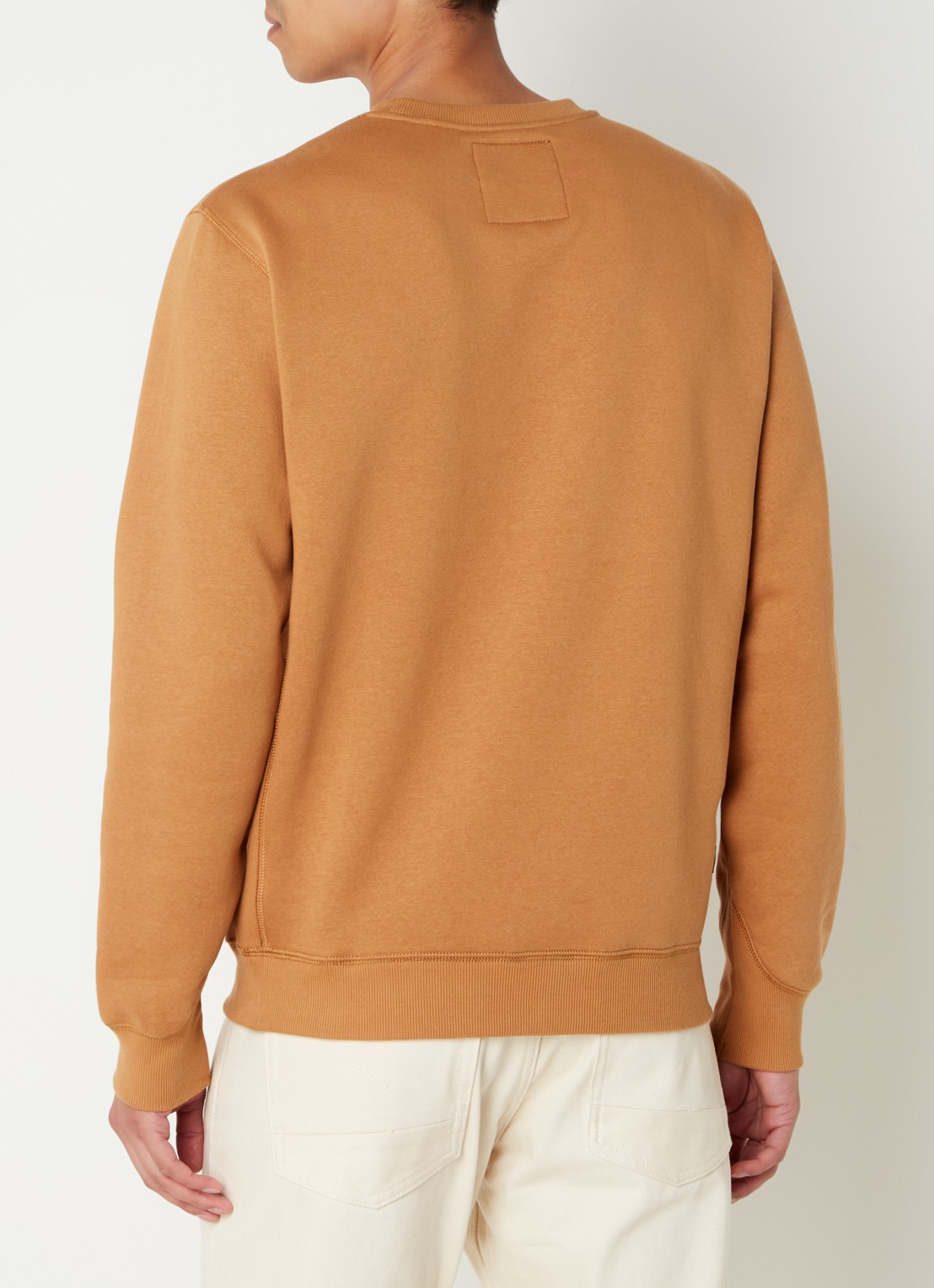 G-Star RAW Sweater met ronde hals en logoborduring  - achterkant roestbruin