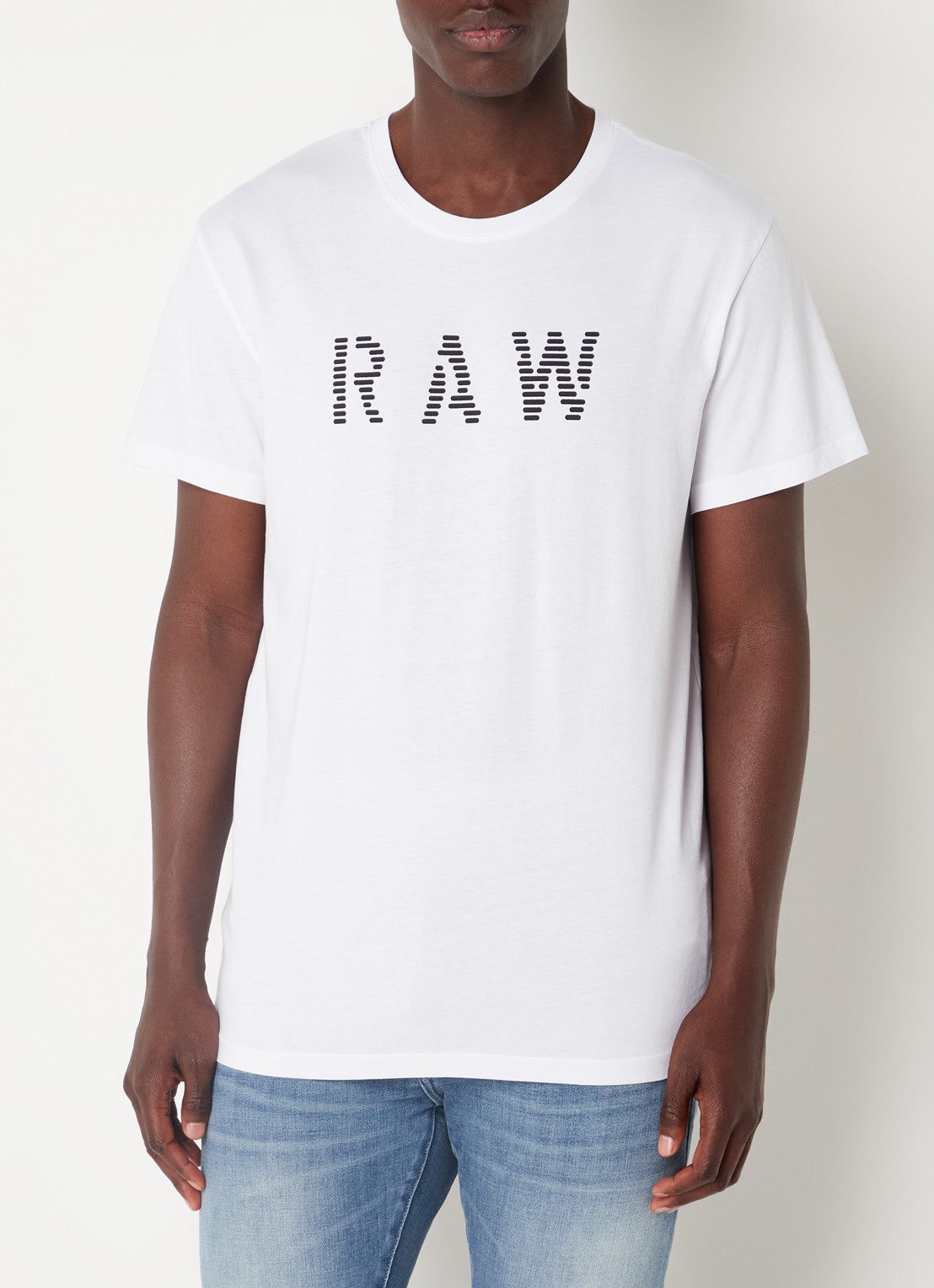 G-Star RAW T-shirt van jersey met print - detail 4 wit