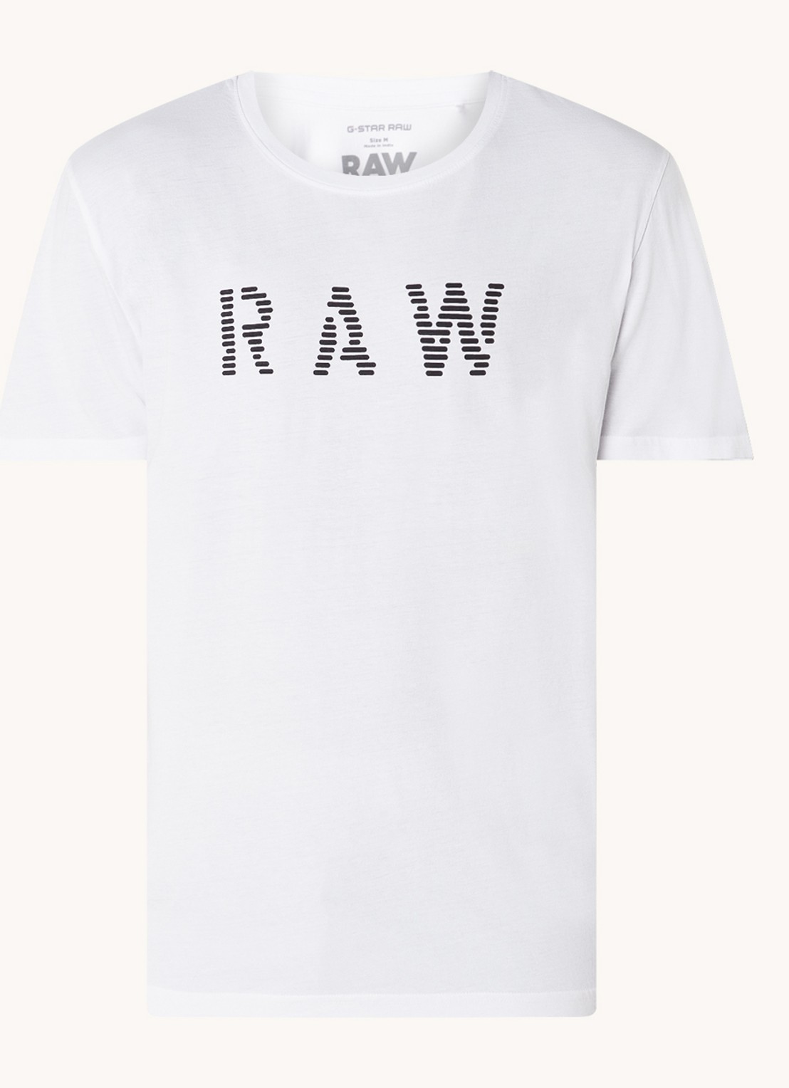 G-Star RAW T-shirt van jersey met print - voorkant 2 wit