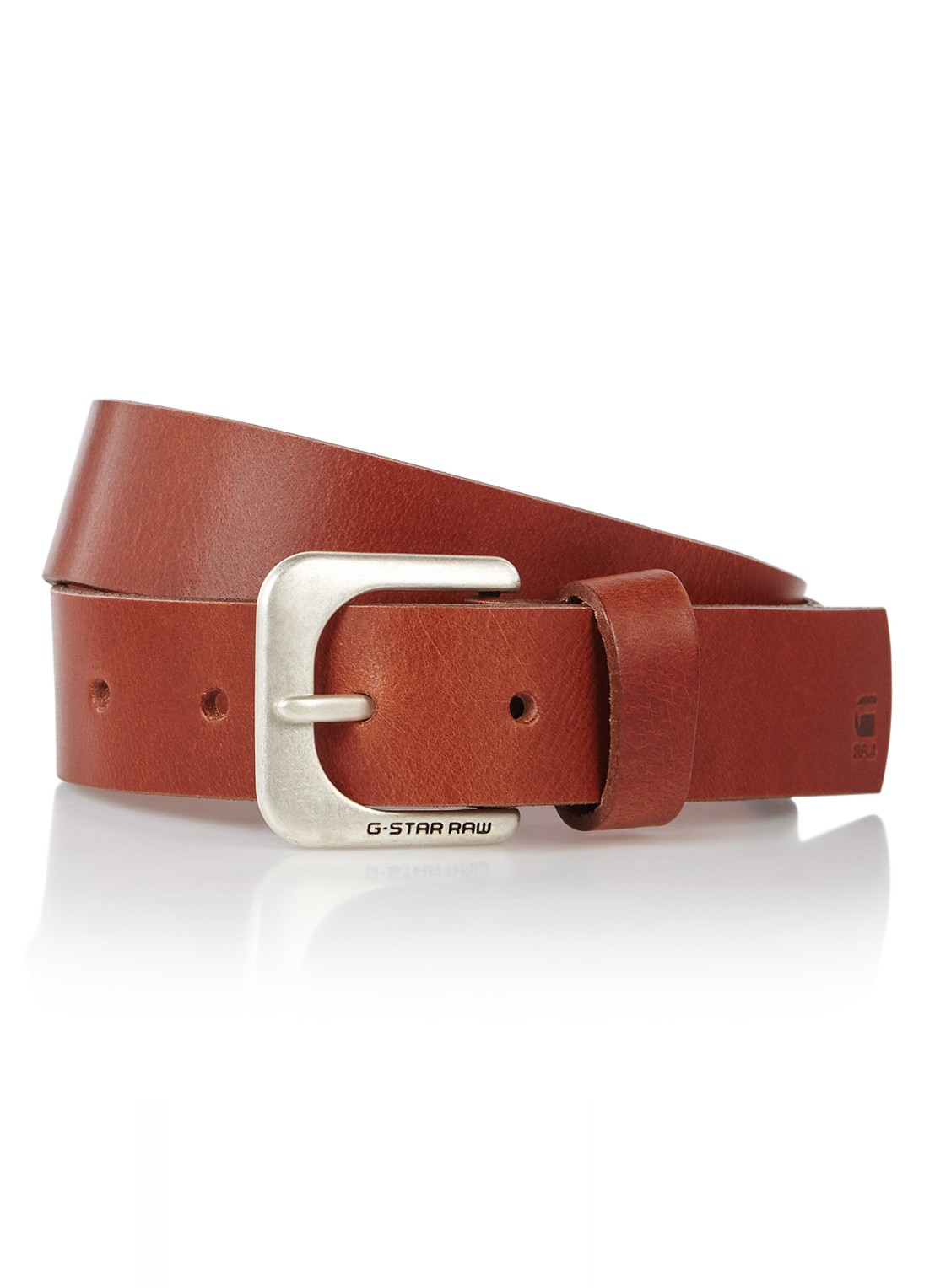 G-Star RAW Zed riem van leer - voorkant cognac