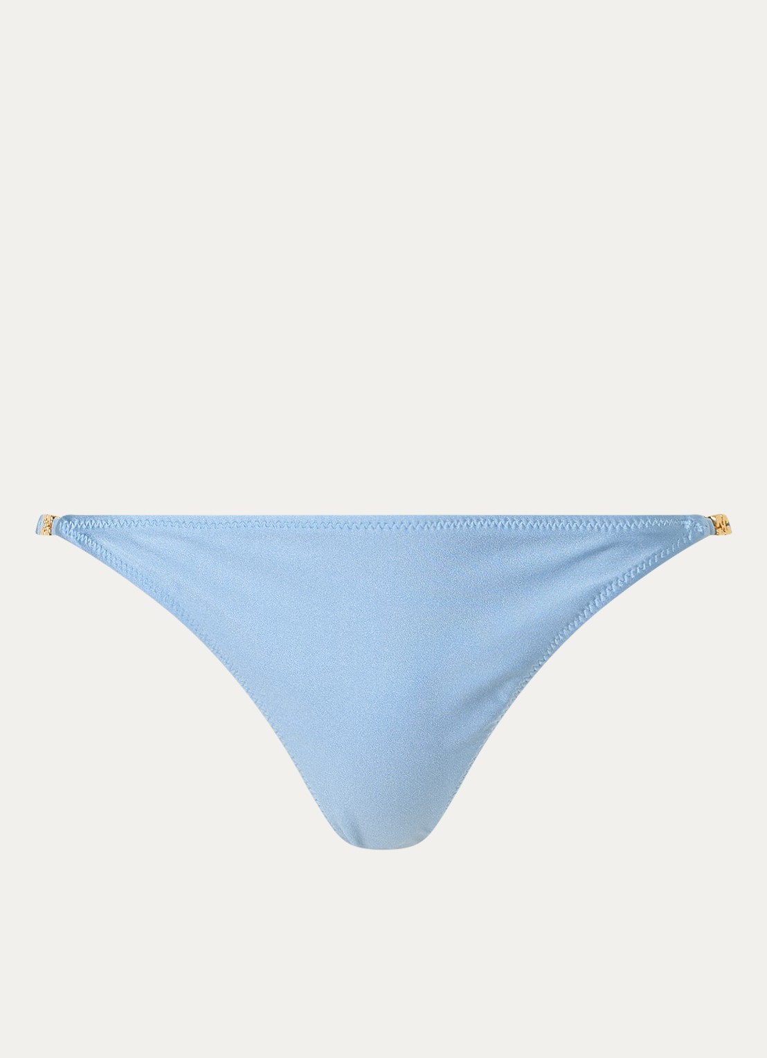 Ganni Bikinislip met glanzende finish - voorkant 2 lichtblauw