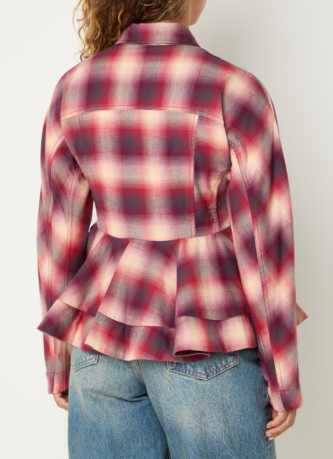 Ganni Blouse met print - achterkant 4 kersenrood