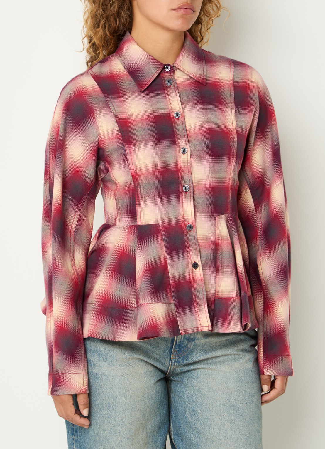 Ganni Blouse met print - detail 3 kersenrood