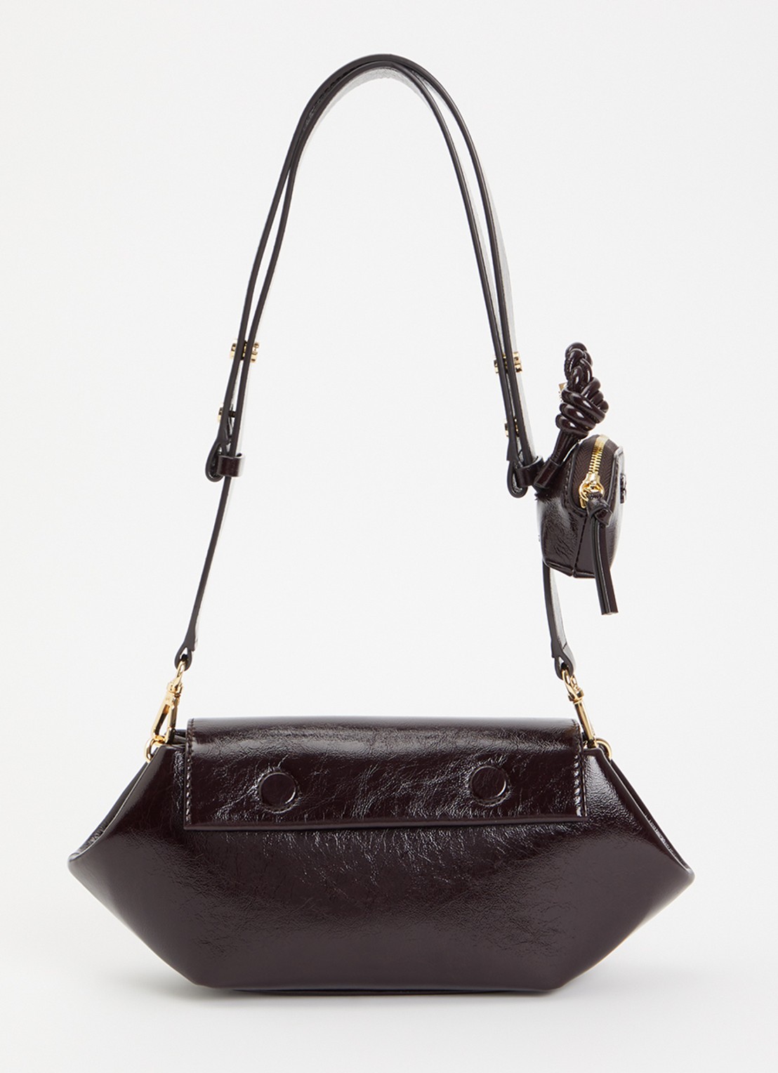 Ganni Bou East crossbodytas met etui en afneembare schouderriem - voorkant 5 aubergine