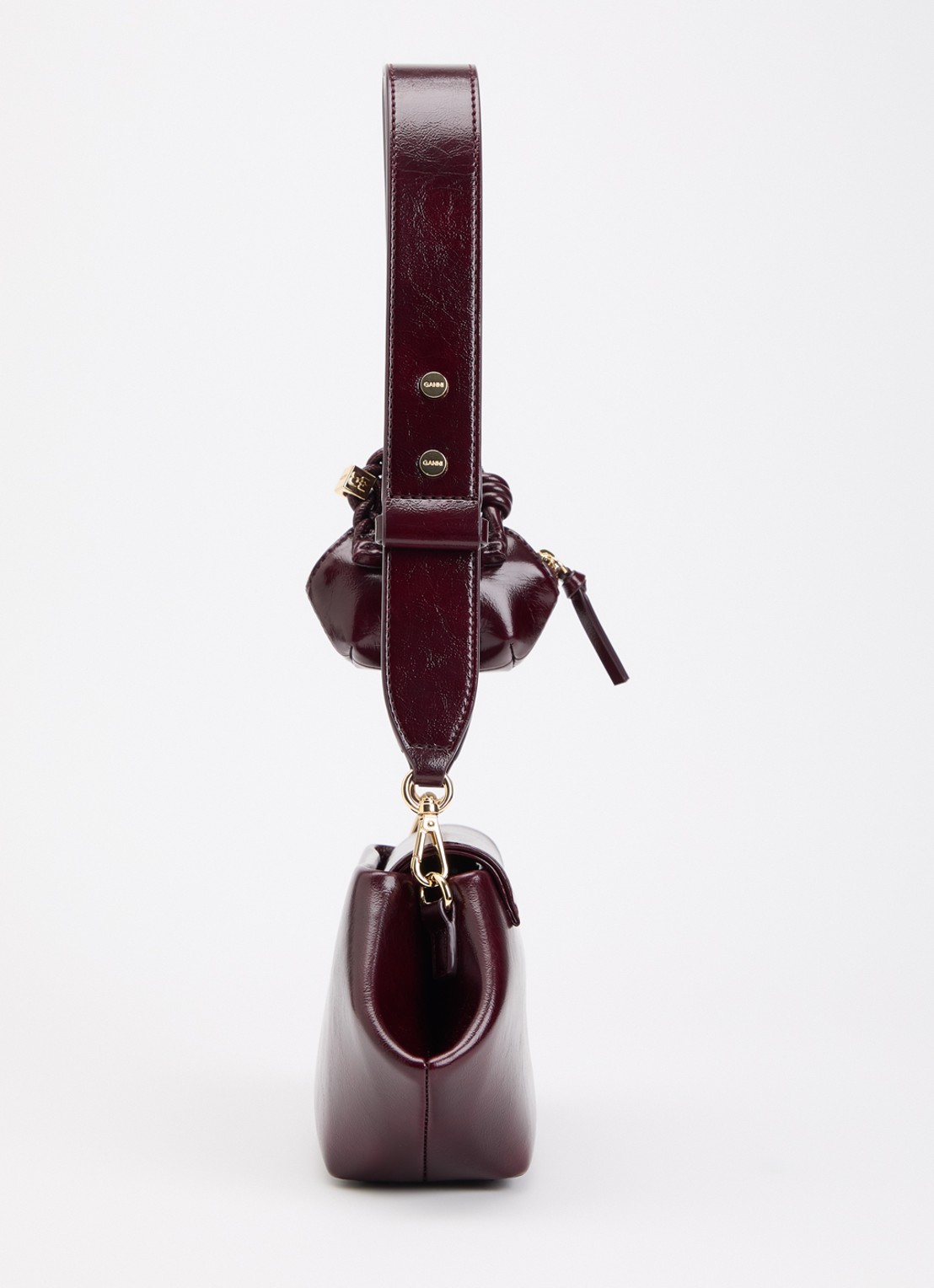 Ganni Bou East crossbodytas met etui en afneembare schouderriem - detail 3 bordeauxrood