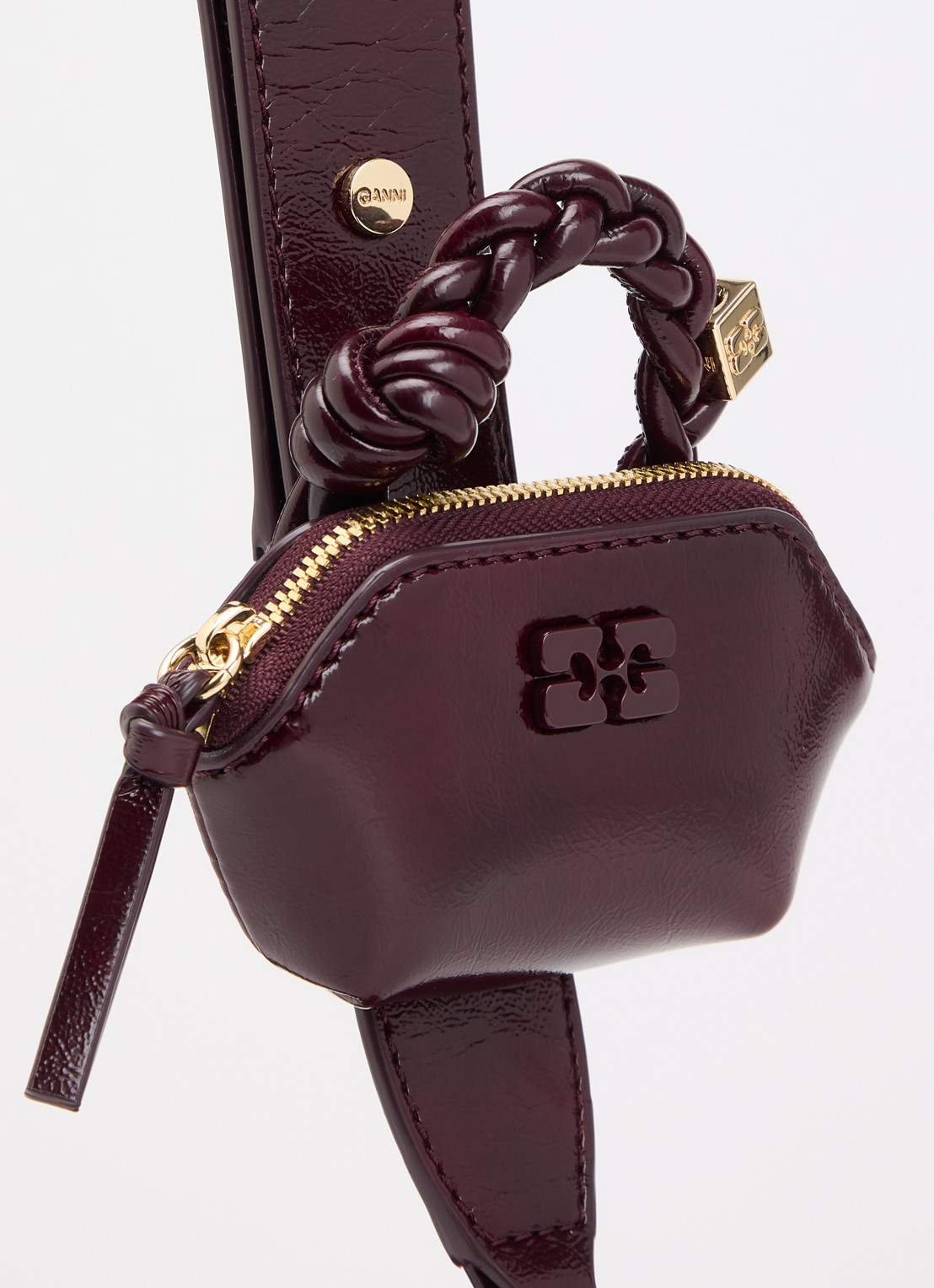 Ganni Bou East crossbodytas met etui en afneembare schouderriem - detail 4 bordeauxrood