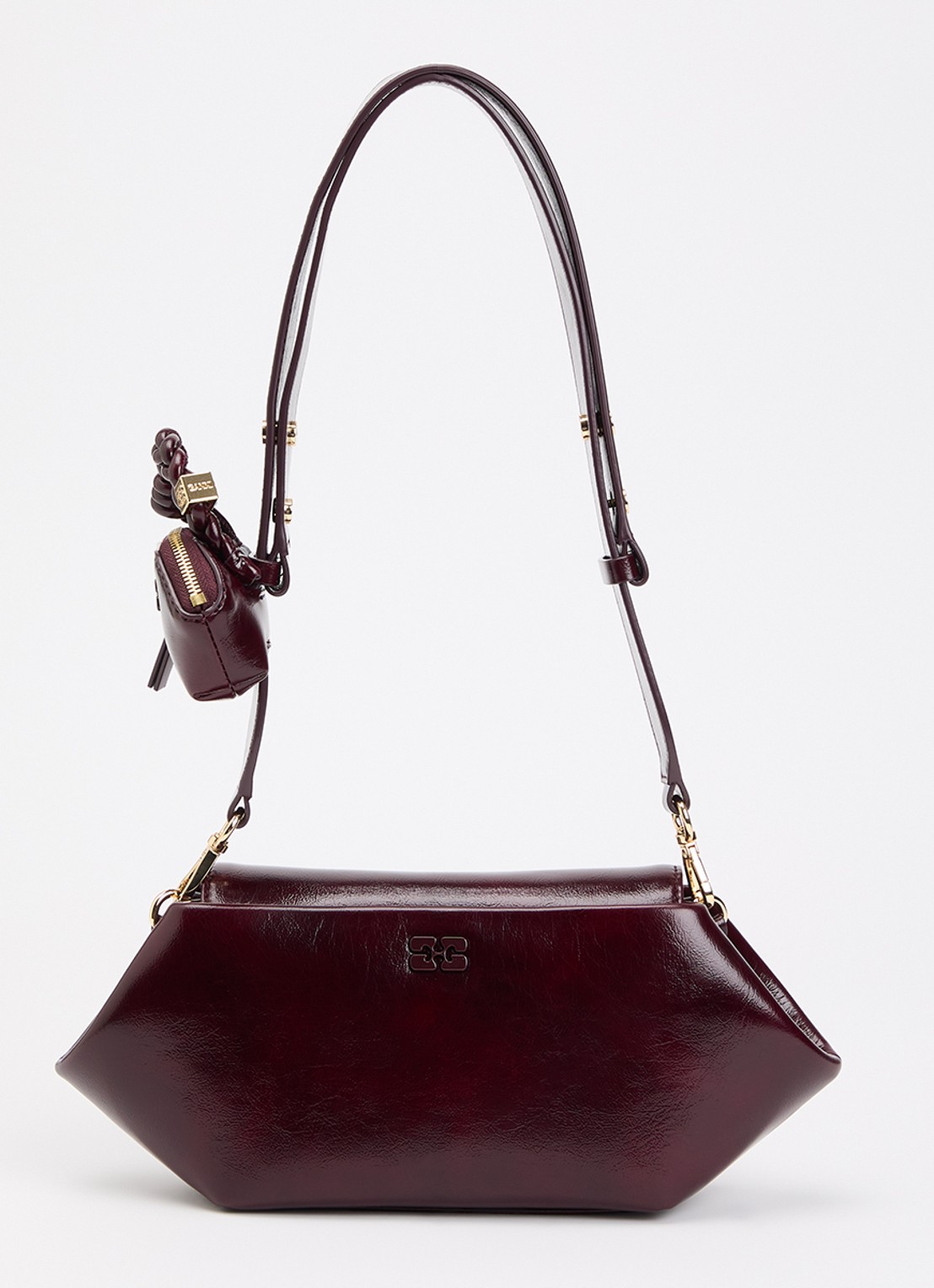 Ganni Bou East crossbodytas met etui en afneembare schouderriem - voorkant 6 bordeauxrood