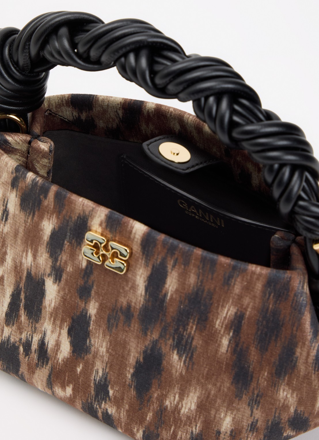 Ganni Bou Mini handtas met afneembare schouderriem - detail 2 bruin