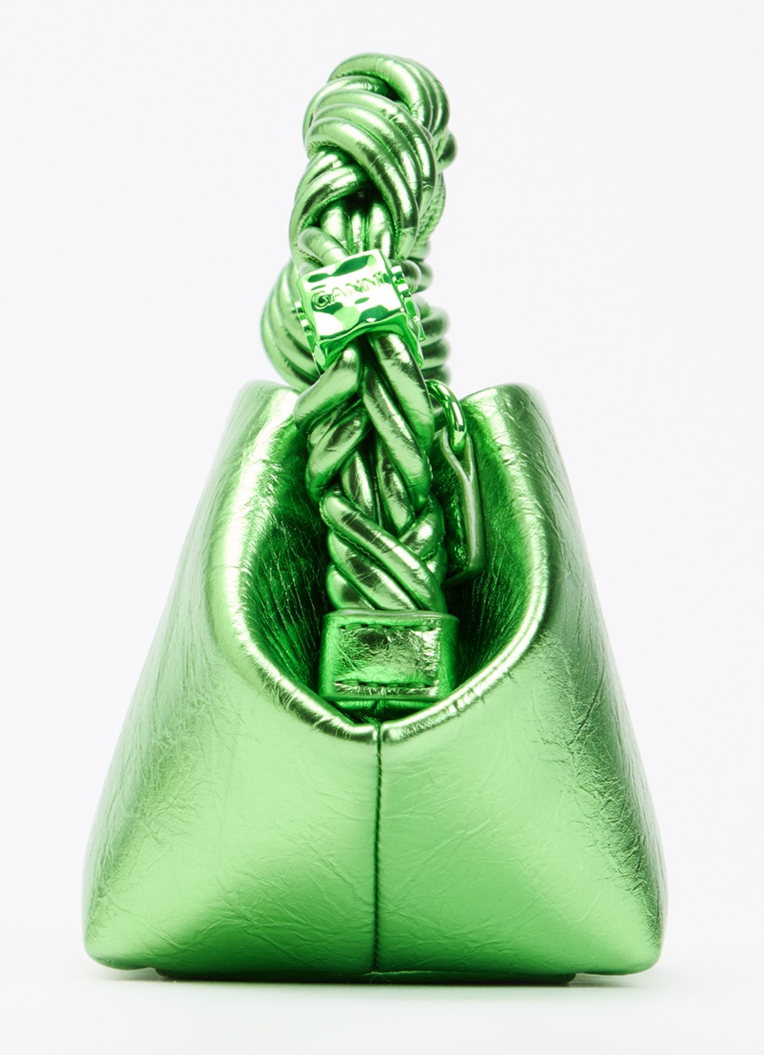 Ganni Bou Mini handtas met metallic finish en afneembare schouderriem - detail 3 groen