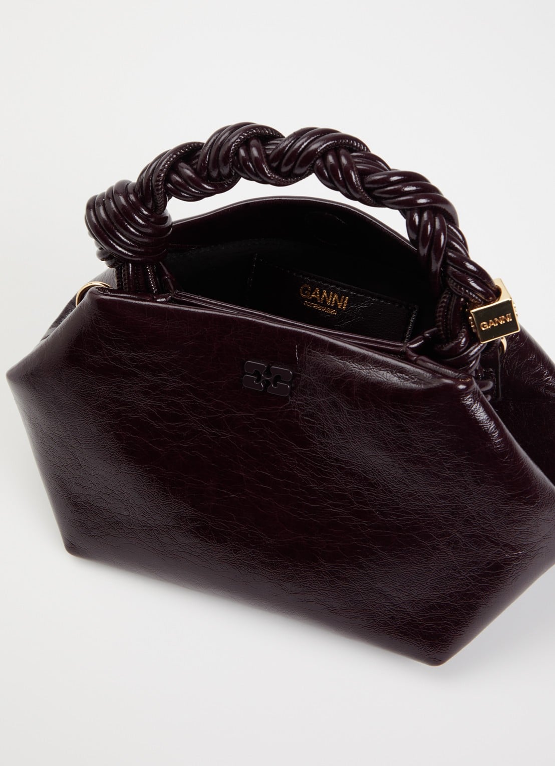 Ganni Bou Small handtas met afneembare schouderriem - detail 2 aubergine