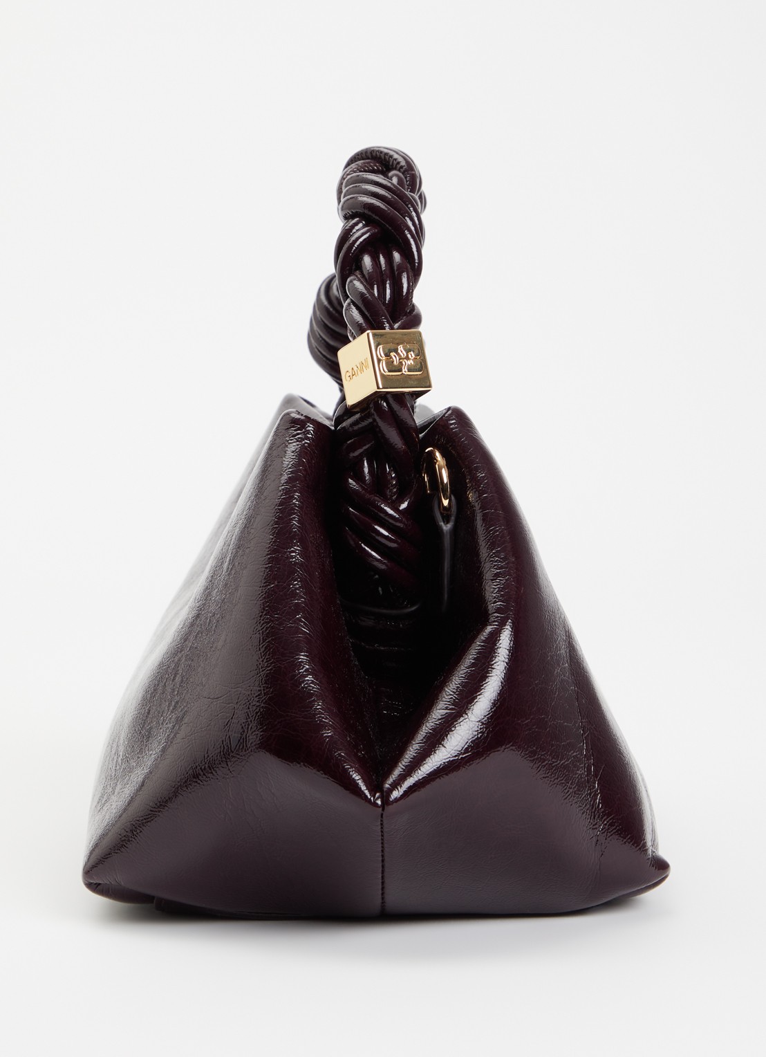 Ganni Bou Small handtas met afneembare schouderriem - detail 3 aubergine