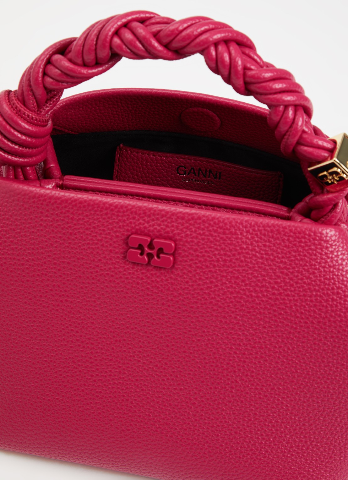 Ganni Bou Small handtas met afneembare schouderriem - detail 3 donkerroze